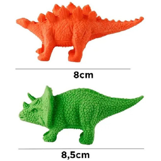 Комплект гумички MP - Dino, 2 броя, оранжева и зелена | Гуми, ножици, острилки