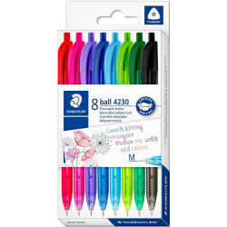 Комплект химикалки Staedtler 423 - 8 броя, цветни