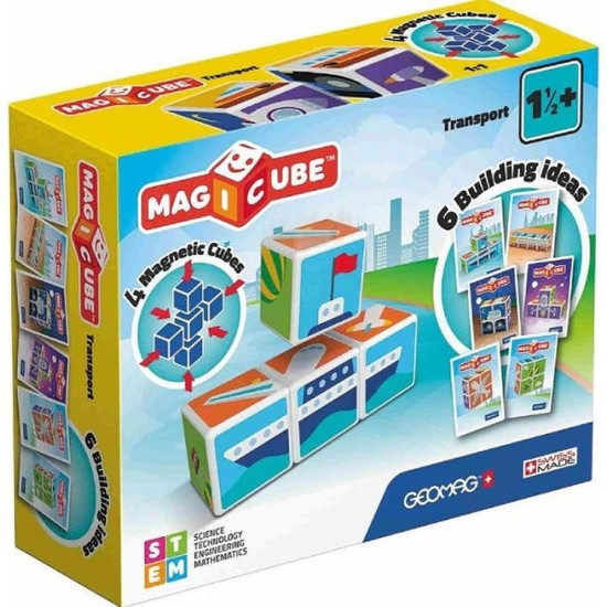Комплект магнитни кубчета Geomag - Magicube, Транспортни средства, 7 части | Игри и играчки