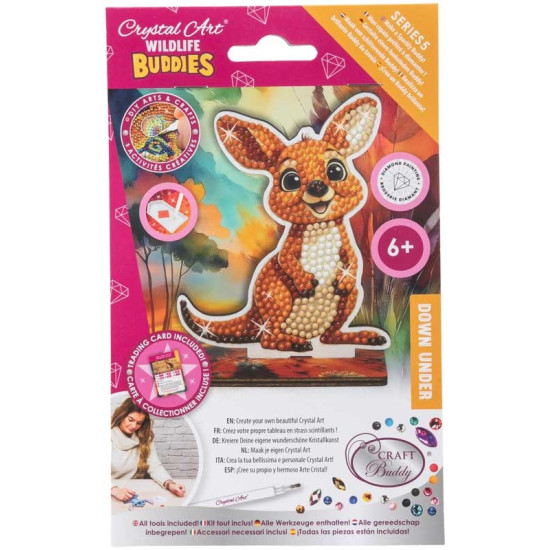 Комплект за диамантена бродерия, Craft Buddy, Crystal Art Buddies, Кенгуру, 7 части | Творчески комплекти