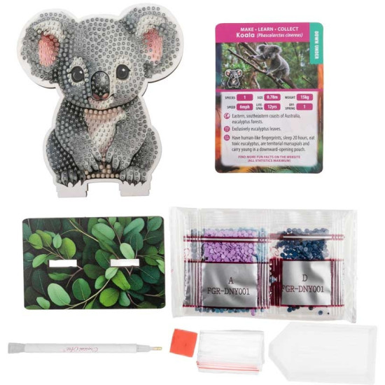 Комплект за диамантена бродерия, Craft Buddy, Crystal Art Buddies, Коала, 7 части | Творчески комплекти