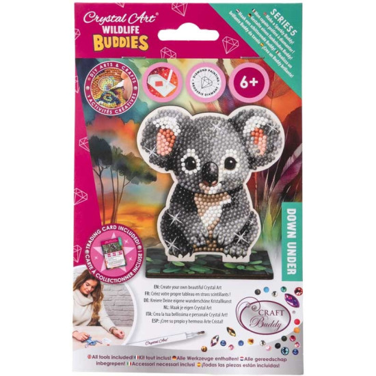 Комплект за диамантена бродерия, Craft Buddy, Crystal Art Buddies, Коала, 7 части | Творчески комплекти