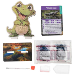 Комплект за диамантена бродерия, Craft Buddy, Crystal Art Buddies, Крокодил, 7 части