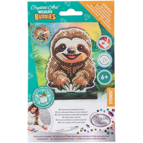 Комплект за диамантена бродерия, Craft Buddy, Crystal Art Buddies, Ленивец, 7 части | Творчески комплекти