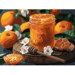 Комплект за рисуване по номера Ideyka - Мандаринов мед, 30х40