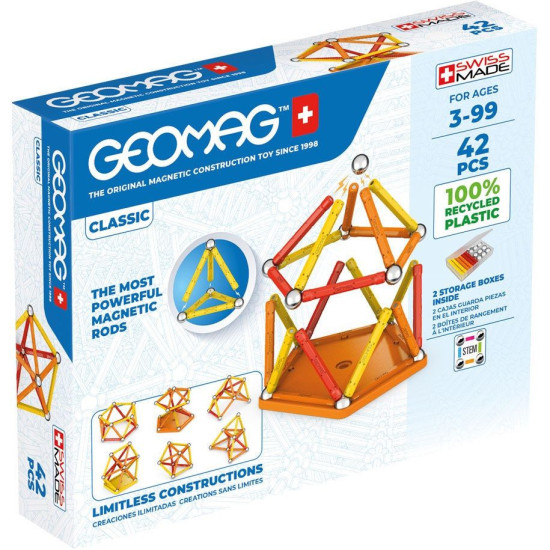 Mагнитен конструктор Geomag - Classic, 42 части | Игри и играчки