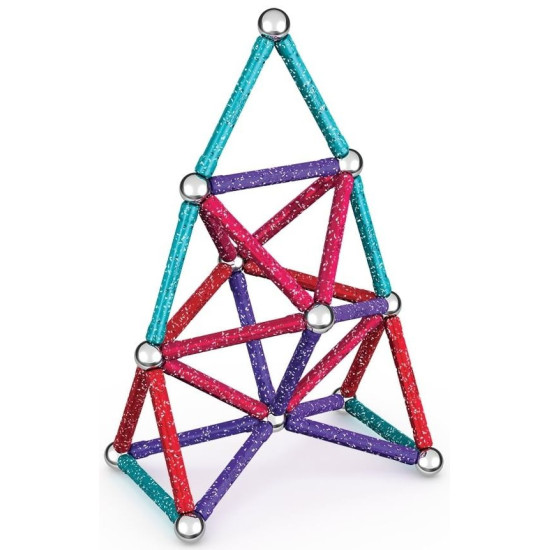 Mагнитен конструктор Geomag - Glitter, 60 части | Игри и играчки