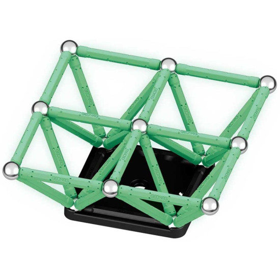 Mагнитен конструктор Geomag - Glow, 60 части | Игри и играчки