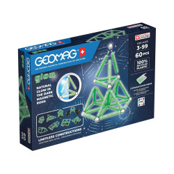 Mагнитен конструктор Geomag - Glow, 60 части
