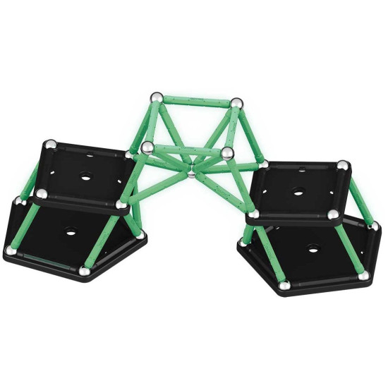 Mагнитен конструктор Geomag - Glow, 60 части | Игри и играчки