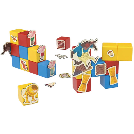 Магнитни кубчета Geomag - Magicube Story Building Трите прасенца, 42 части | Игри и играчки