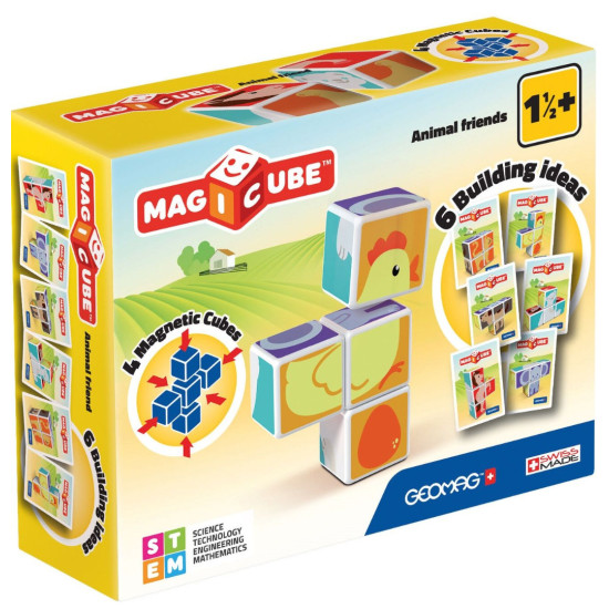 Магнитни кубчета Geomag - Животни, 4 части | Игри и играчки