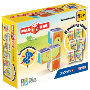 Магнитни кубчета Geomag - Животни, 4 части