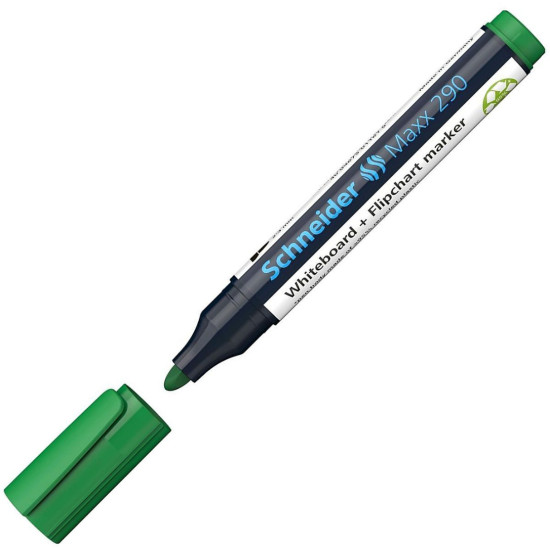 Маркер за бяла дъска Schneider Maxx 290 - 3 mm, зелен | Ученически пособия