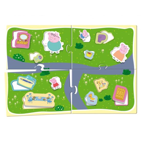 Игрален комплект Lisciani Giochi - Peppa Pig, 3D къща |