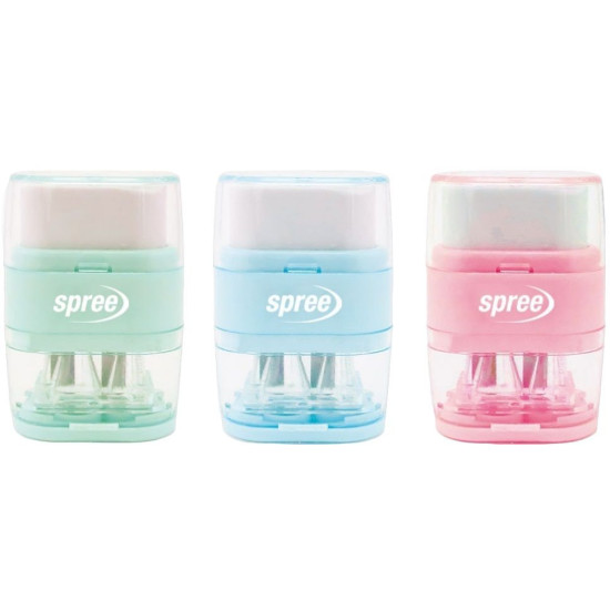 Острилкогума Spree Pastel - Двойна, асортимент | Гуми, ножици, острилки