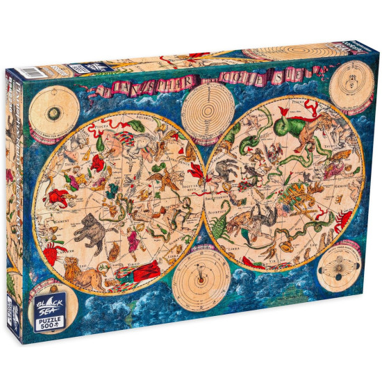 Пъзел Black Sea от 500 части - Небесна карта, 1670 г., Фредерик де Вит | Black Sea Puzzles