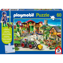 Пъзел Schmidt от 60 части - Фермата на Playmobil, с фигурка