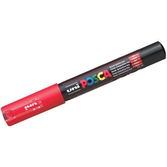 Перманентен маркер с объл връх Uni Posca - PC-1M, 1.0 mm, червен | Ученически пособия
