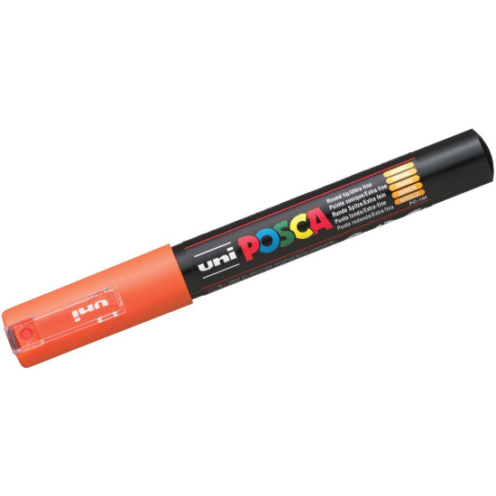 Перманентен маркер с объл връх Uni Posca - PC-1M, 1.0 mm, оранжев | За всеки ден
