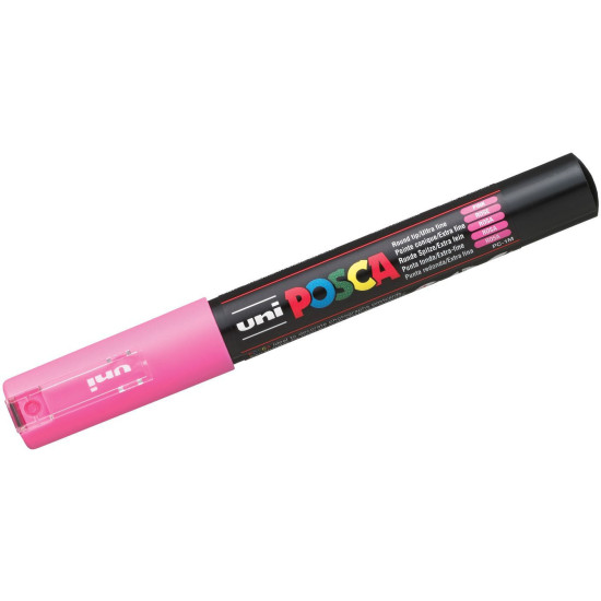 Перманентен маркер с объл връх Uni Posca - PC-1M, 1.0 mm, розов | Ученически пособия