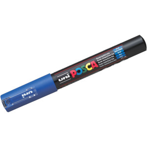 Перманентен маркер с объл връх Uni Posca - PC-1M, 1.0 mm, син