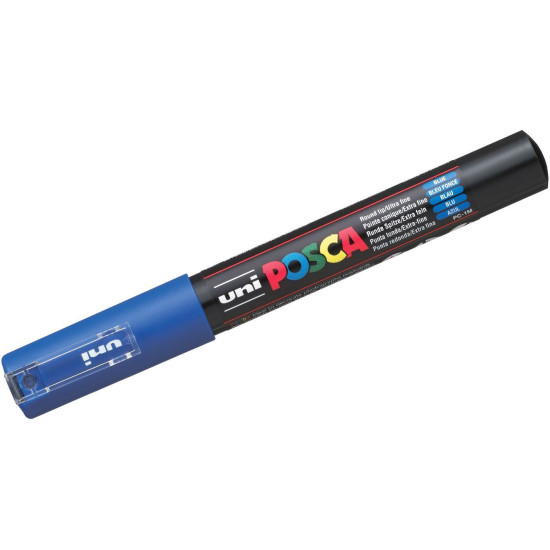 Перманентен маркер с объл връх Uni Posca - PC-1M, 1.0 mm, син | Маркери и тънкописци