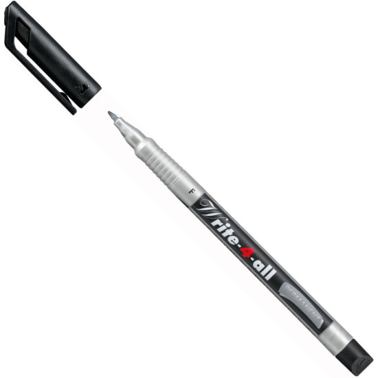 Перманентен тънкописец Stabilo - Write-4-All, 0.7 mm, черен | Ученически пособия
