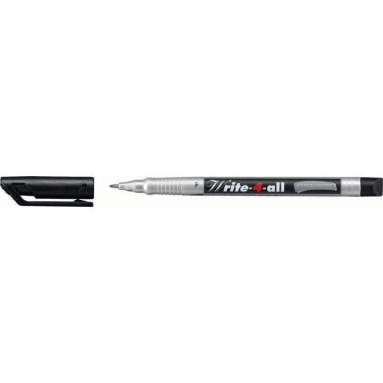 Перманентен тънкописец Stabilo - Write-4-All, 0.7 mm, черен | Ученически пособия