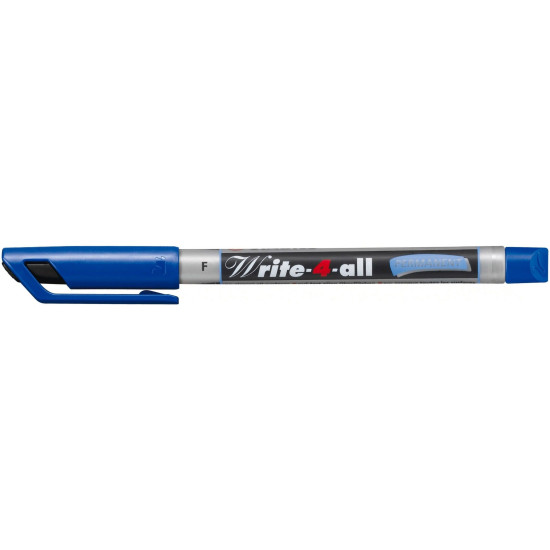 Перманентен тънкописец Stabilo - Write-4-All, 0.7 mm, син | Ученически пособия