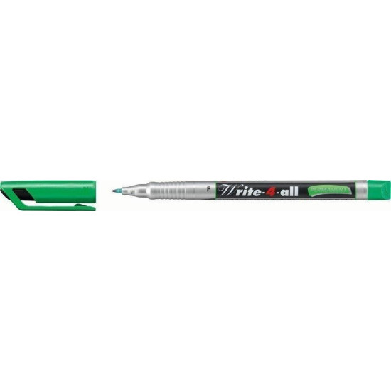 Перманентен тънкописец Stabilo - Write-4-All, 0.7 mm, зелен | Ученически пособия