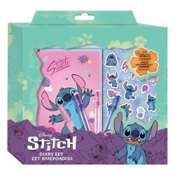 Подаръчен комплект дневник, гел химикалки, пайети и лепенки, Lilo & Stitch