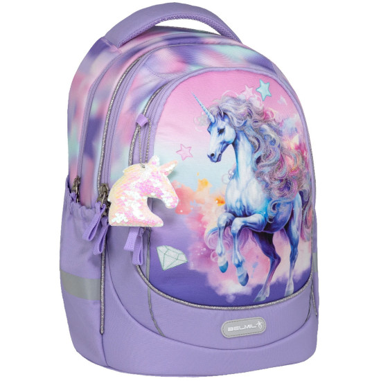 Раница с твърдо дъно Belmil - Bright Rainbow Unicorn, 2 отделения | Belmil