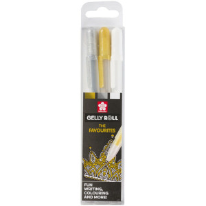 Ролери гел Sakura Metallic Gold Silver White 3 бр