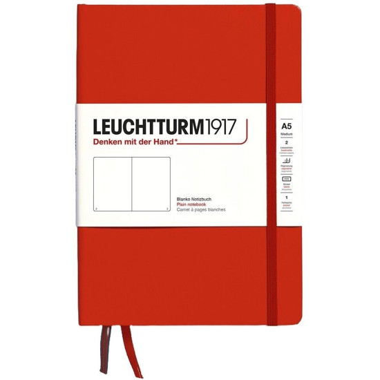 Тефтер Leuchtturm1917 Natural Colors - A5, червен, бели листове, твърди корици | Тефтери, бележници и планери