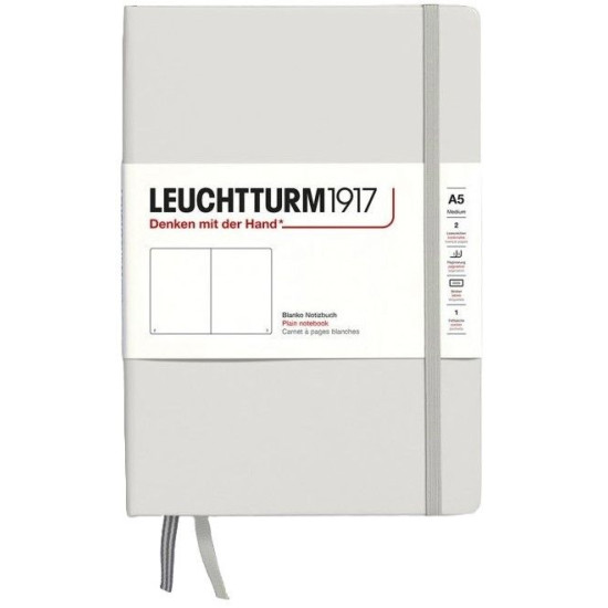 Тефтер Leuchtturm1917 Natural Colors - A5, сив, бели листове, твърди корици | Тефтери, бележници и планери
