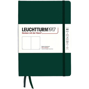 Тефтер Leuchtturm1917 Natural Colors - A5, тъмнозелен, бели листове, твърди корици