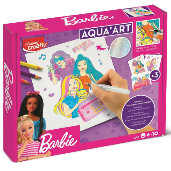 Творчески комплект Maped Creativ - Рисувай с акварел, Barbie | Творчески комплекти