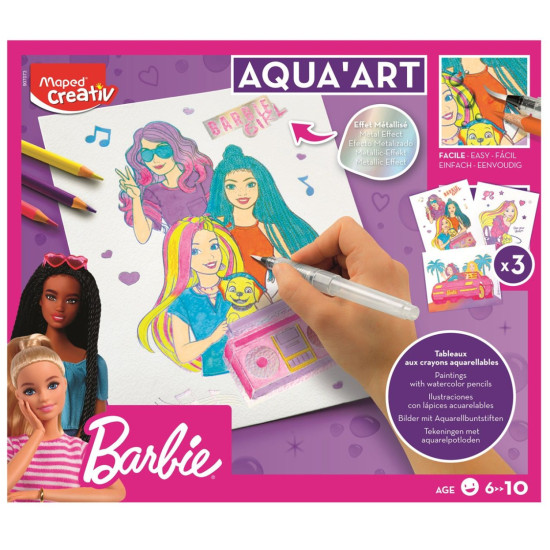 Творчески комплект Maped Creativ - Рисувай с акварел, Barbie | Творчески комплекти