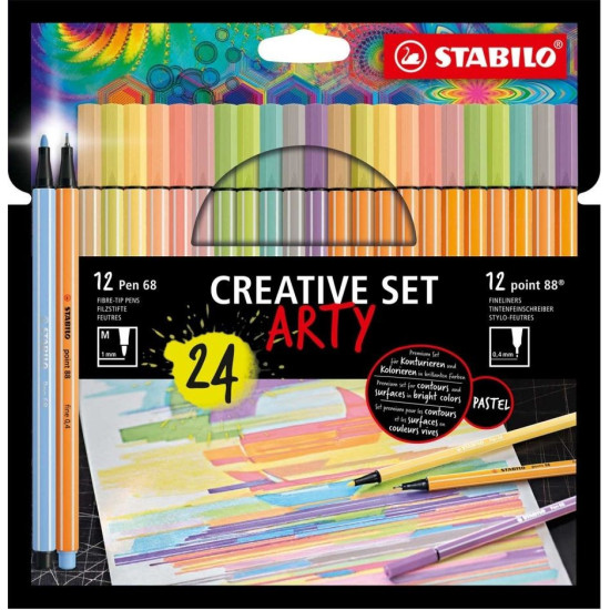 Творчески комплект Stabilo Arty - 24 части | Флумастери