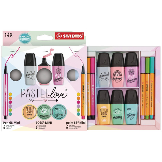 Творчески комплект Stabilo Pastel Love - 18 части | Творчески комплекти