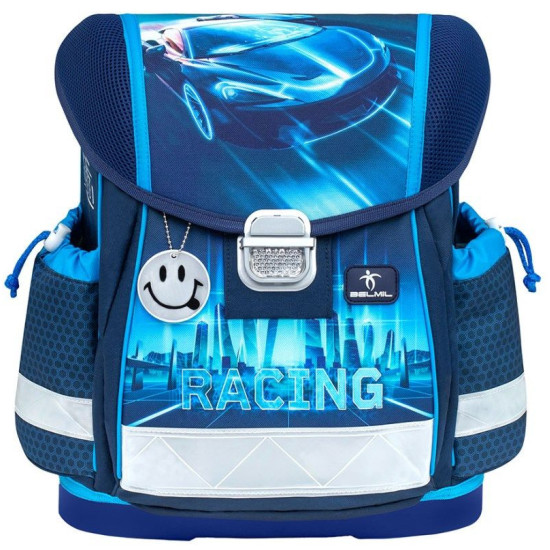 Ученическа раница-кутия Belmil Classic - Racing Blue Neon, 2 отделения, 19 l | Belmil