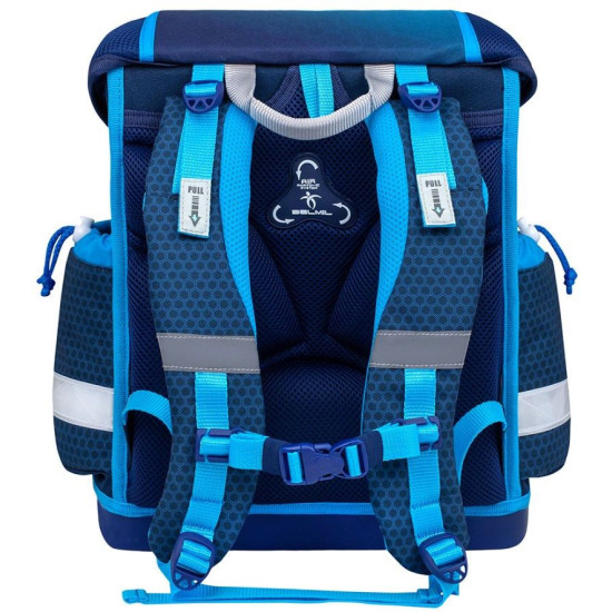 Ученическа раница-кутия Belmil Classic - Racing Blue Neon, 2 отделения, 19 l | Belmil