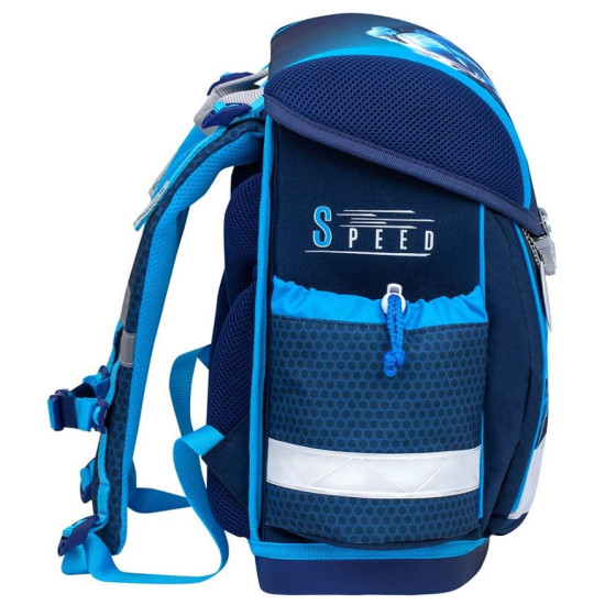 Ученическа раница-кутия Belmil Classic - Racing Blue Neon, 2 отделения, 19 l | Belmil