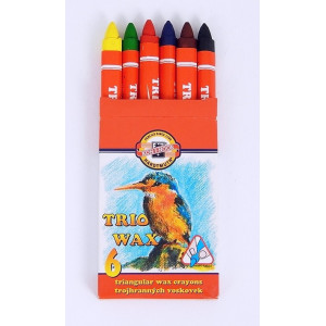 Комплект восъчни пастели триъгълни 10 мм 6 цвята