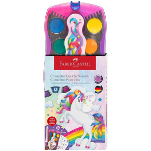 Акварелни бои Faber-Castell Unicorn - Connector, 12 цвята
