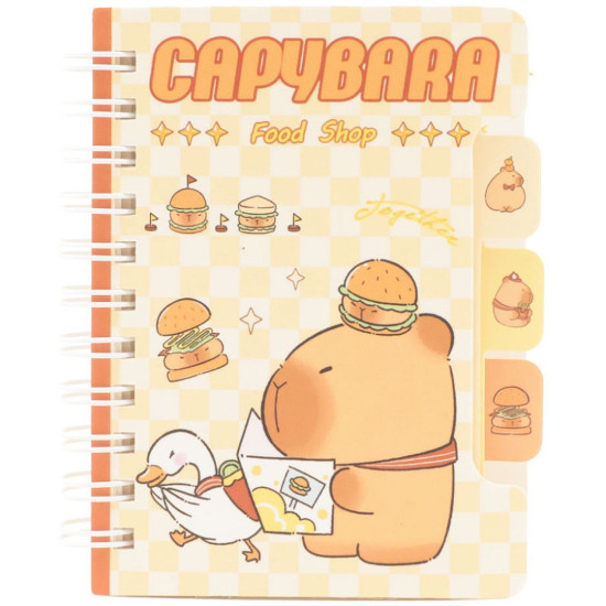 Бележник със спирала Spree Capybara - 80 листа, с 3 разделителя, асортимент Бележник със спирала Spree Capybara - 80 листа, с 3 разделителя, асортимент
