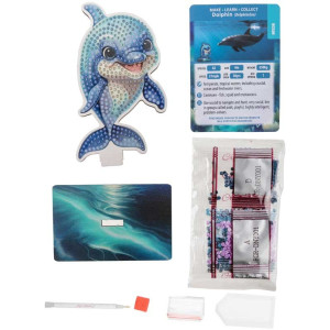 Комплект за диамантена бродерия, Craft Buddy, Crystal Art Buddies, Делфин, 7 части