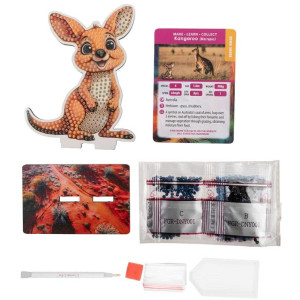 Комплект за диамантена бродерия, Craft Buddy, Crystal Art Buddies, Кенгуру, 7 части