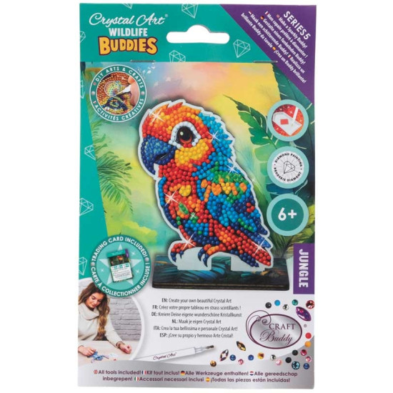 Комплект за диамантена бродерия, Craft Buddy, Crystal Art Buddies, Папагал, 7 части Комплект за диамантена бродерия, Craft Buddy, Crystal Art Buddies, Папагал, 7 части